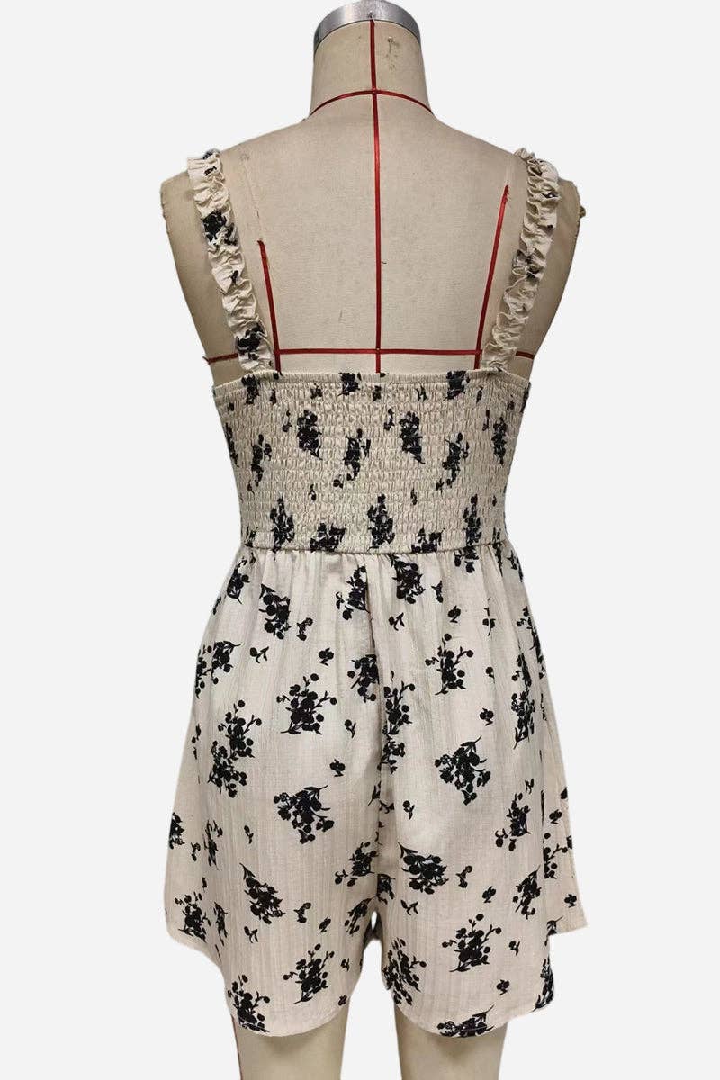 Floral Sleeveless Tie-Front Romper