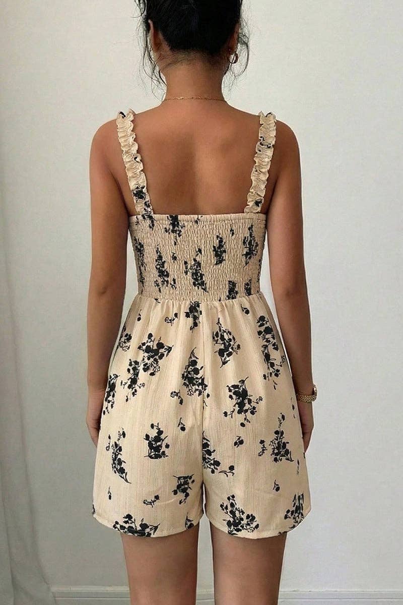 Floral Sleeveless Tie-Front Romper